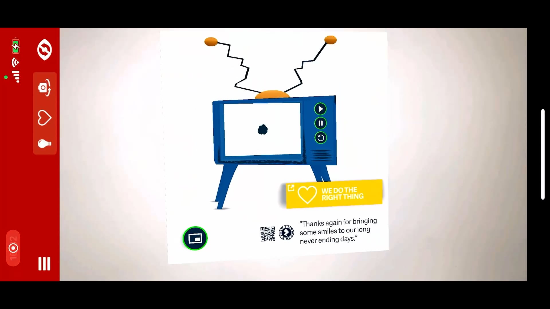 AR demo—2D animation on 3D TV set