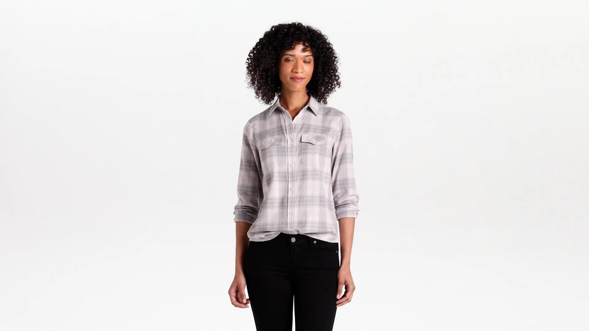 Port Authority® Ladies Long Sleeve Ombre Plaid Shirt. LW672