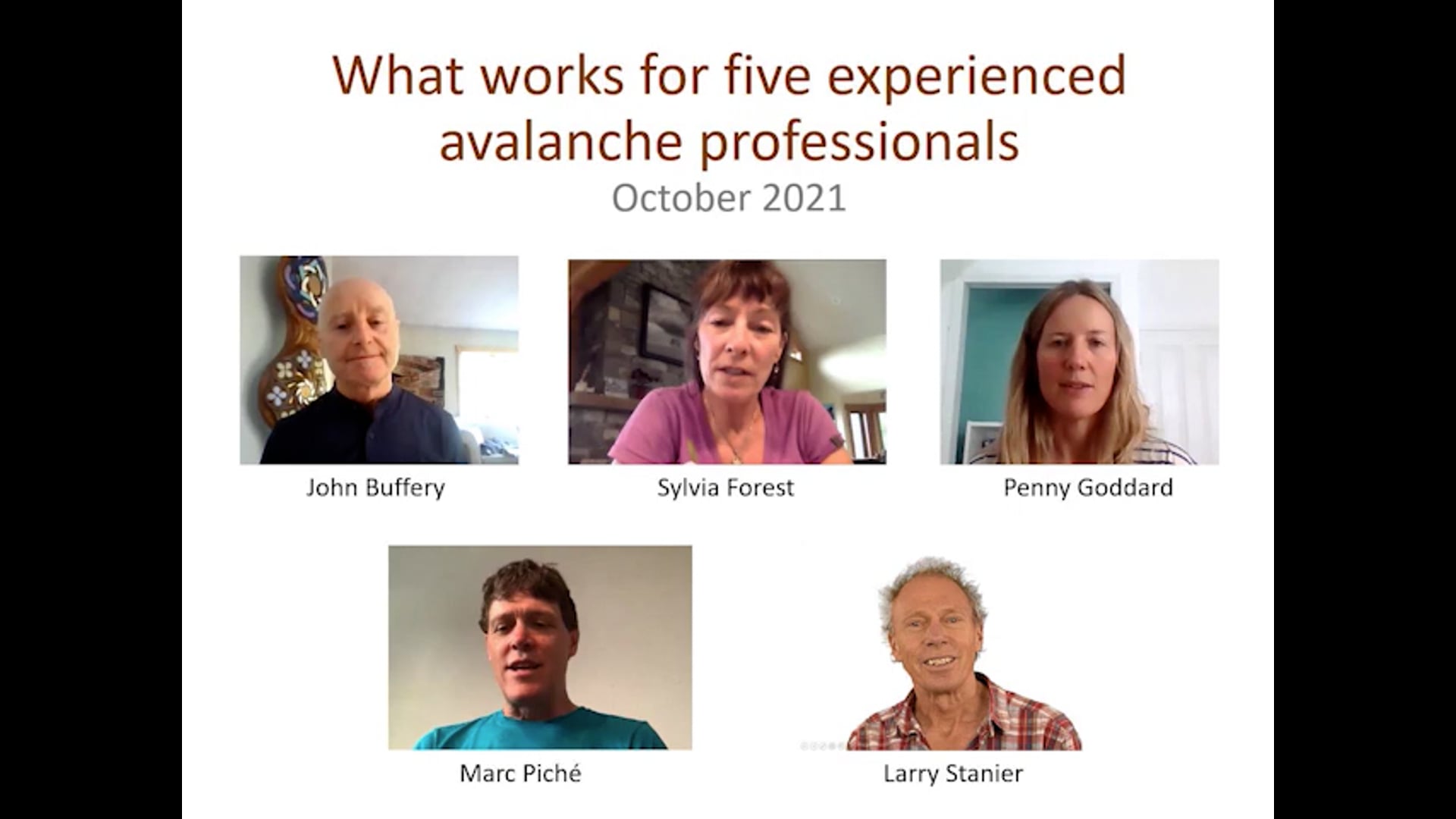 What works for five experienced avalanche professionals