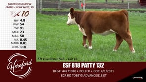 Lot #10 - ESF 818 PATTY 132