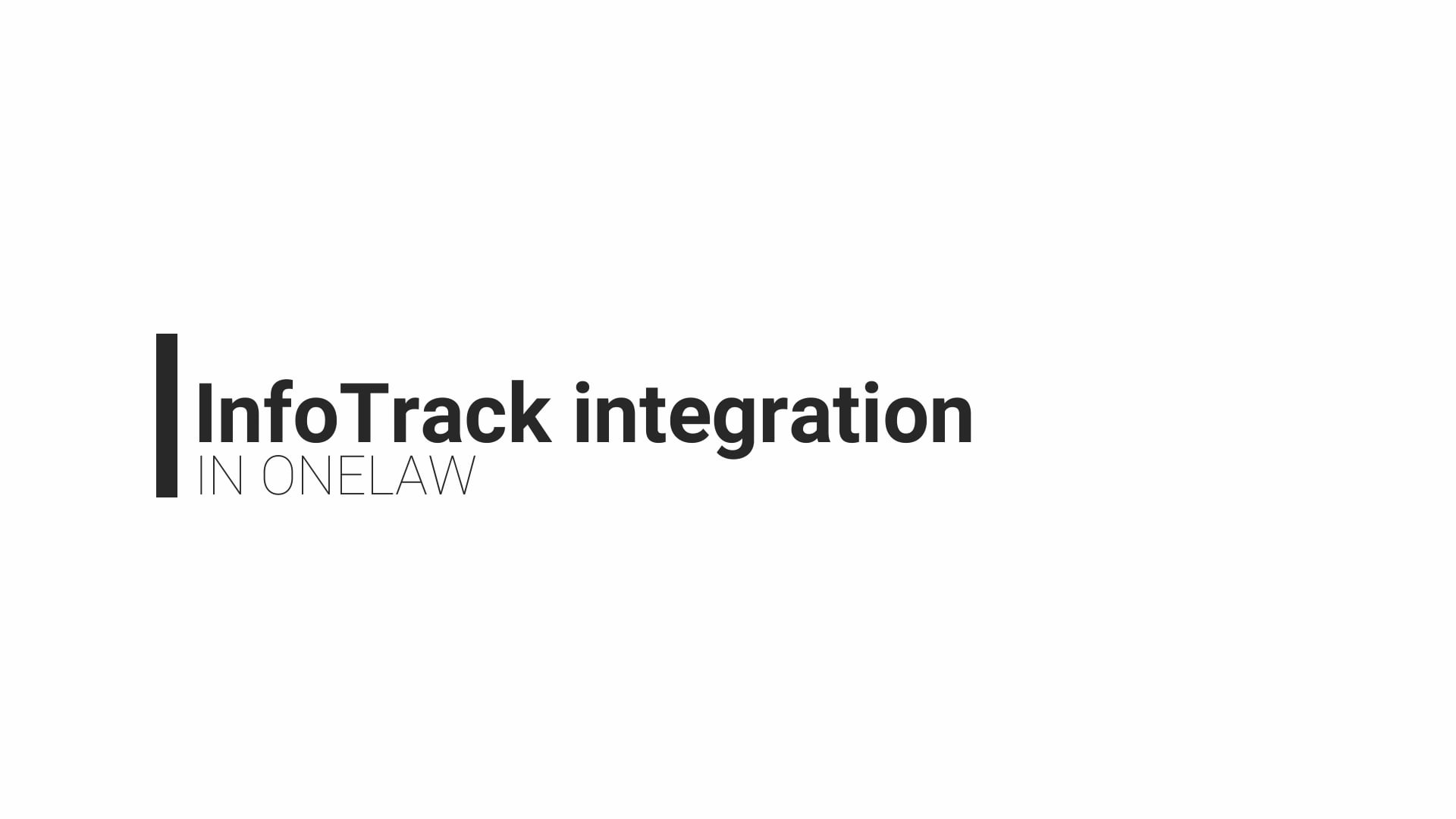 InfoTrack integration on Vimeo
