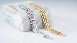 Italian 18kt Gold Over Sterling Multi-Row Heart Bracelet