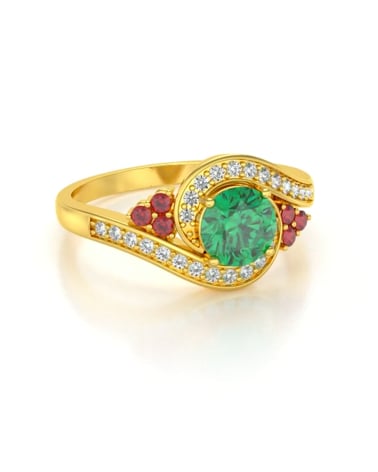 Video: Gold Ruby Diamonds Ring