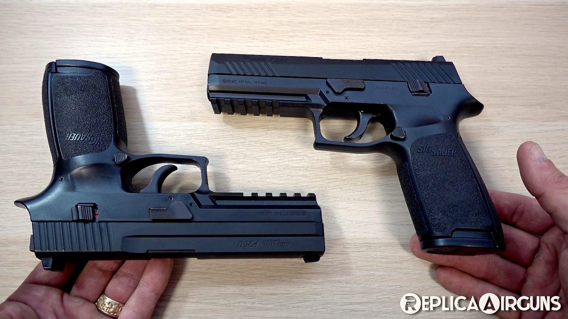 Sig Sauer ASP P320 CO2 Blowback .177 Caliber Pellet Pistol Table Top Review