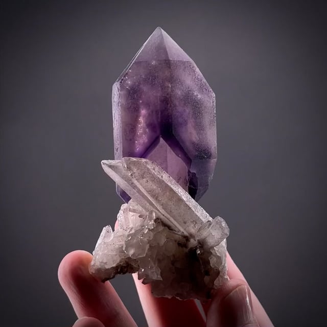 Amethyst on Quartz