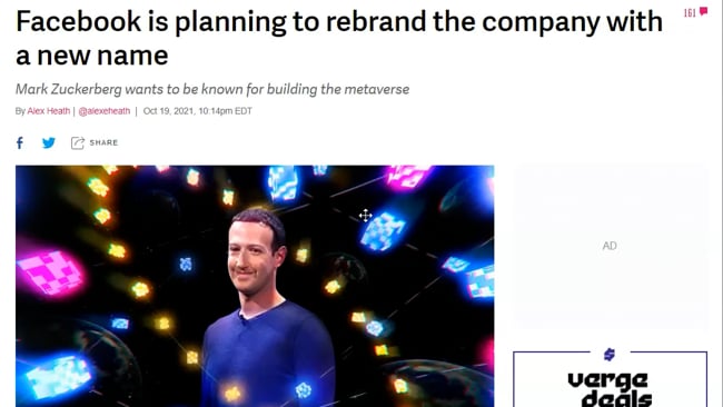 Stimmt es, dass Facebook einen neuen Namen bekommt?