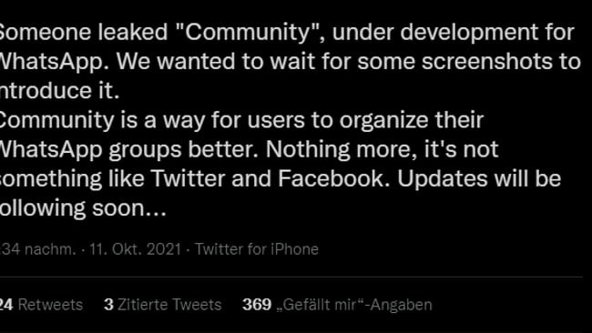 Was steckt hinter dem neuen (geplanten) WhatsApp Community Feature?