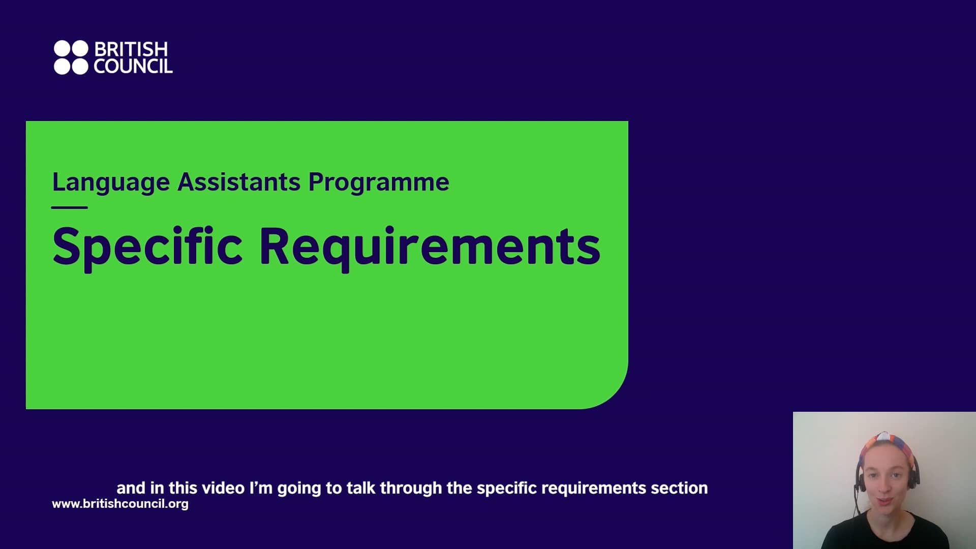 Language Assistants Programme Additional Requirements Video on Vimeo