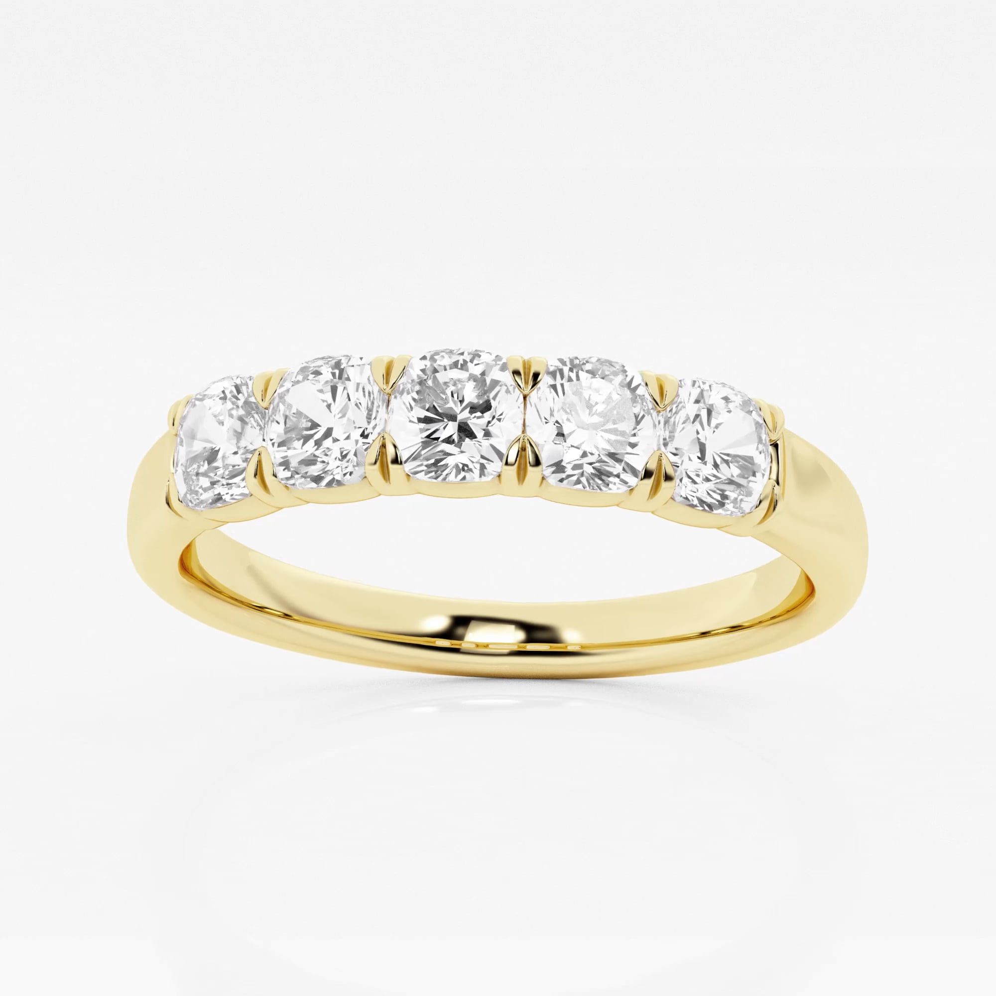 product video for 1 ctw Cushion Lab Grown Diamond Five-Stone Anniversary Band