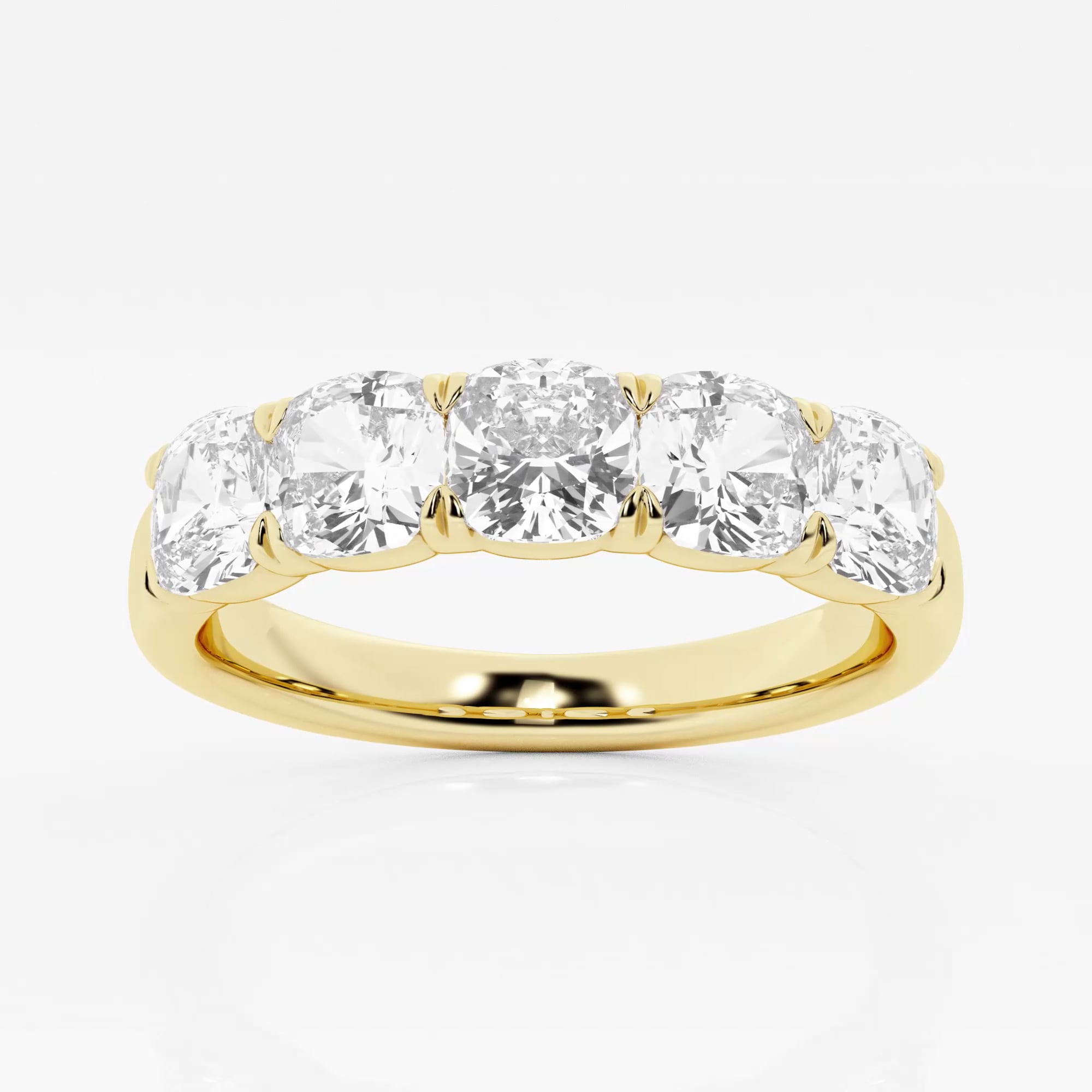product video for 2 ctw Cushion Lab Grown Diamond Five-Stone Anniversary Band