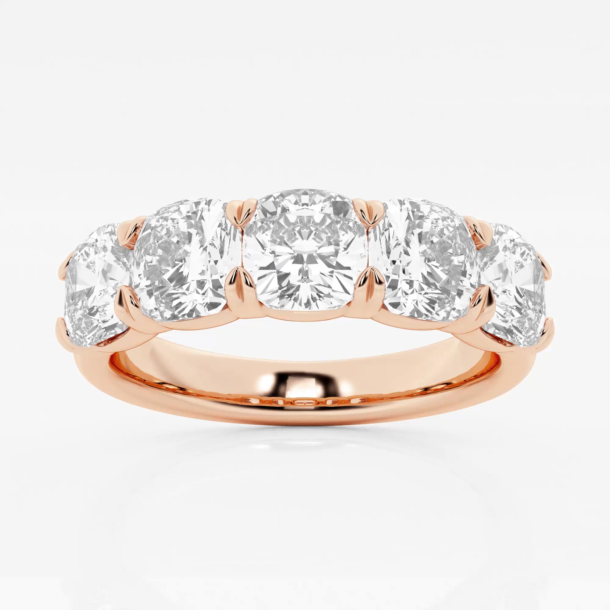 product video for 3 ctw Cushion Lab Grown Diamond Five-Stone Anniversary Band