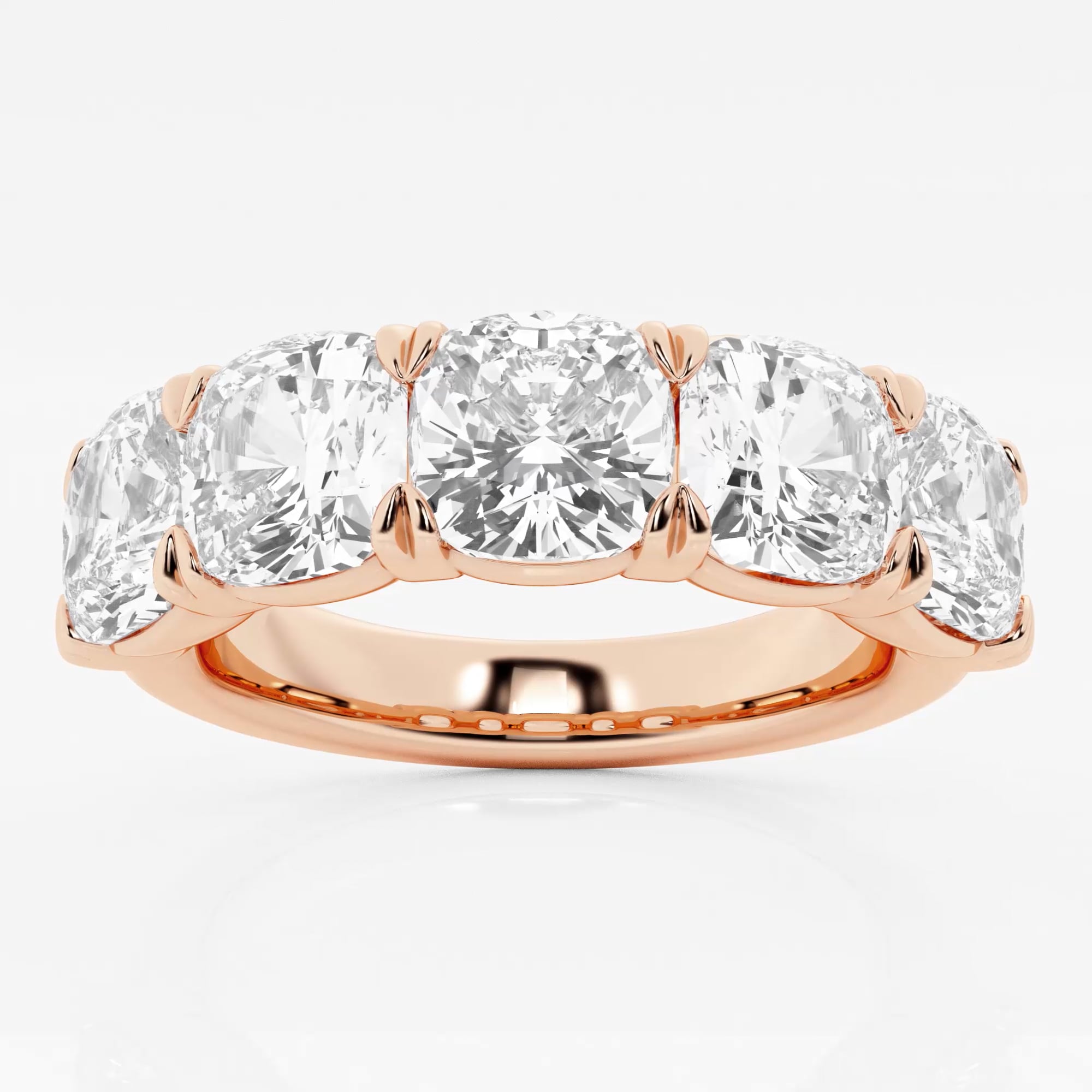 product video for 5 ctw Cushion Lab Grown Diamond Five-Stone Anniversary Band