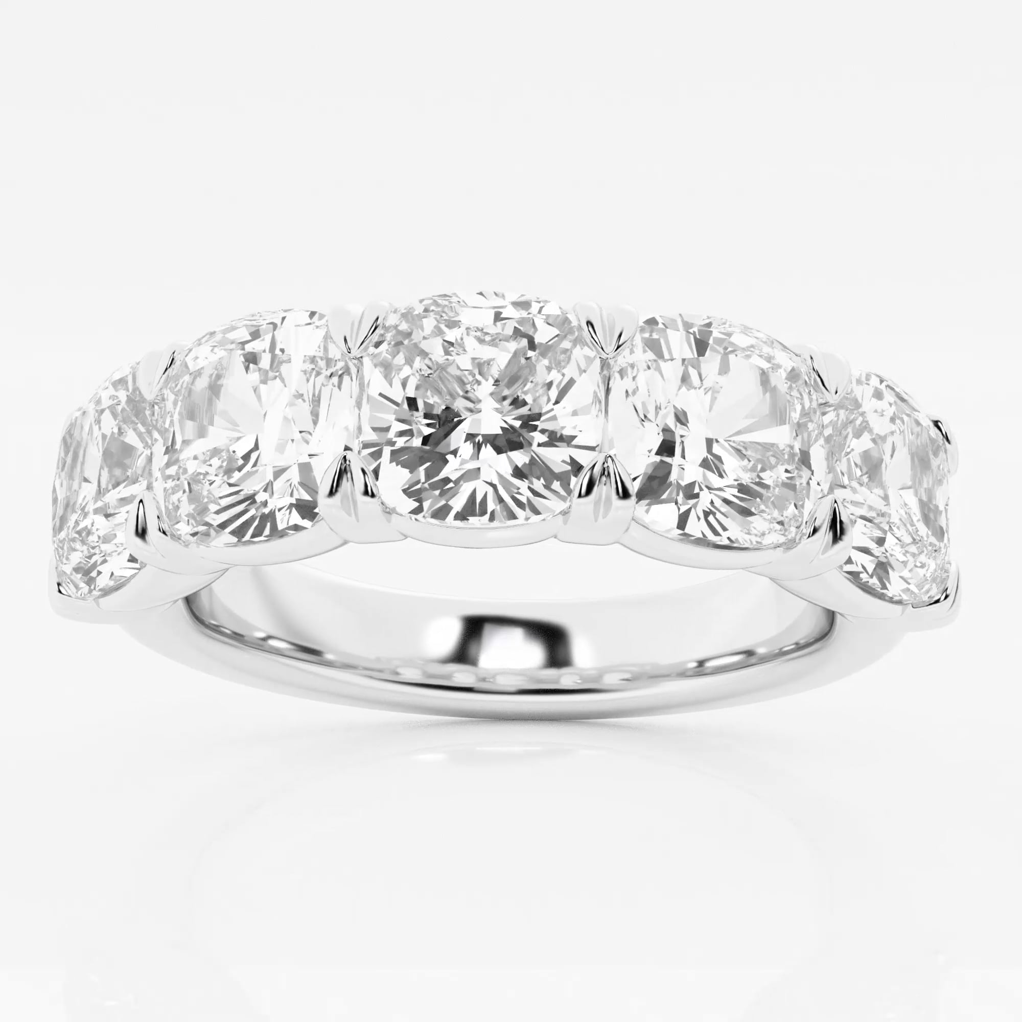 product video for 5 ctw Cushion Lab Grown Diamond Five-Stone Anniversary Band