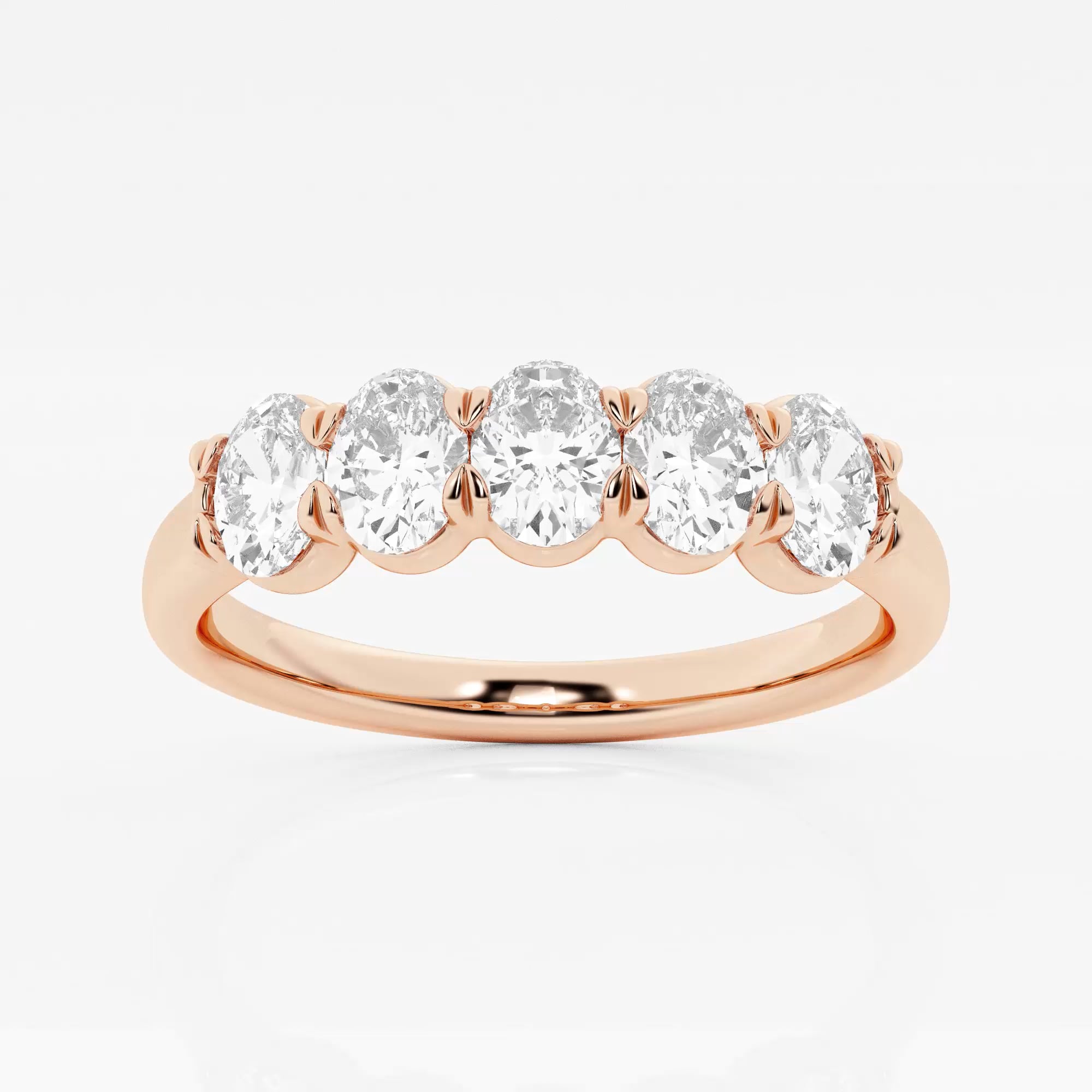 product video for 1 ctw Oval Lab Grown Diamond Five-Stone Anniversary Band