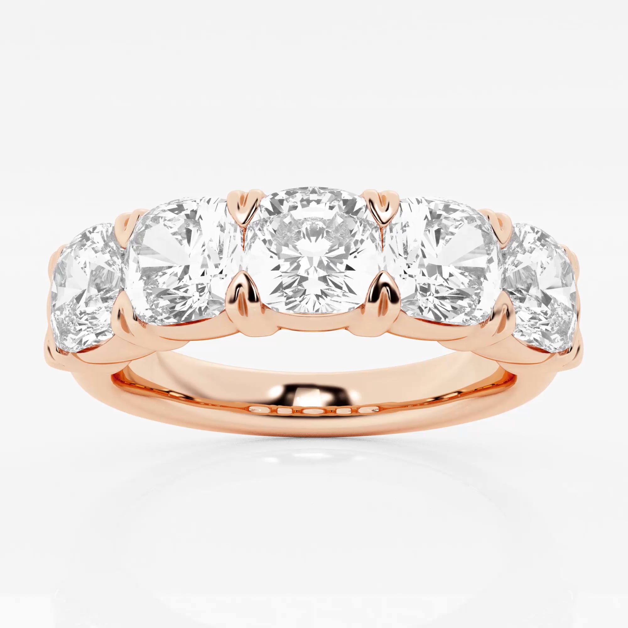 product video for 4 ctw Cushion Lab Grown Diamond Five-Stone Anniversary Band