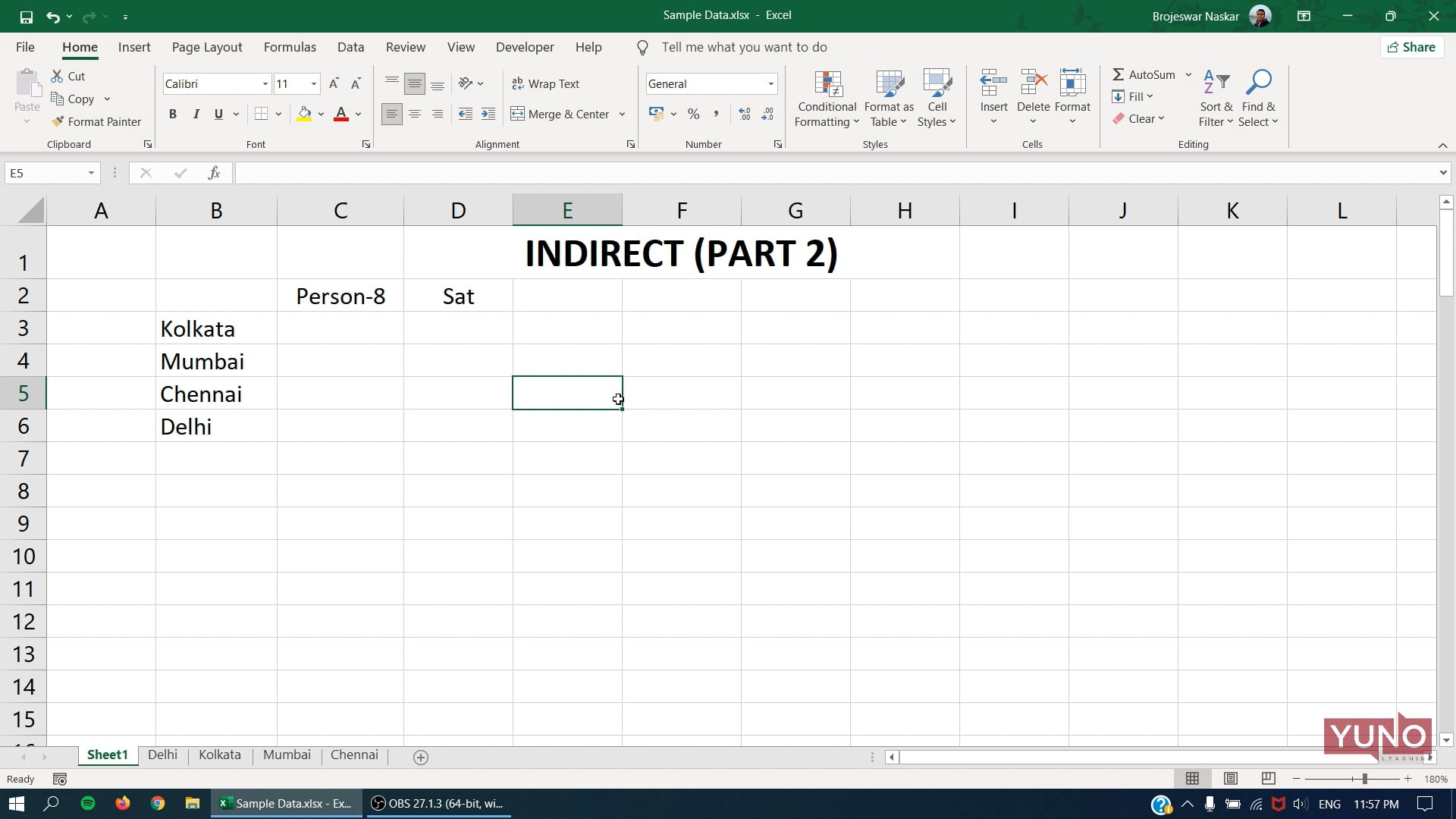Excel: INDIRECT (Part 2)