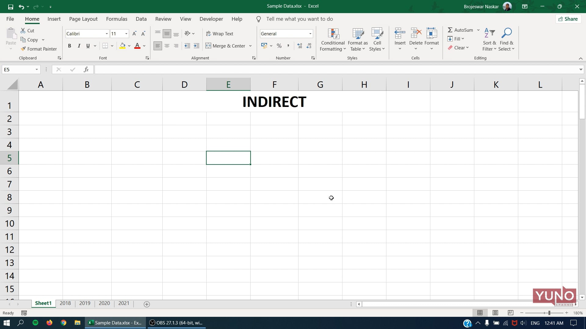 Excel: INDIRECT (Part 1)