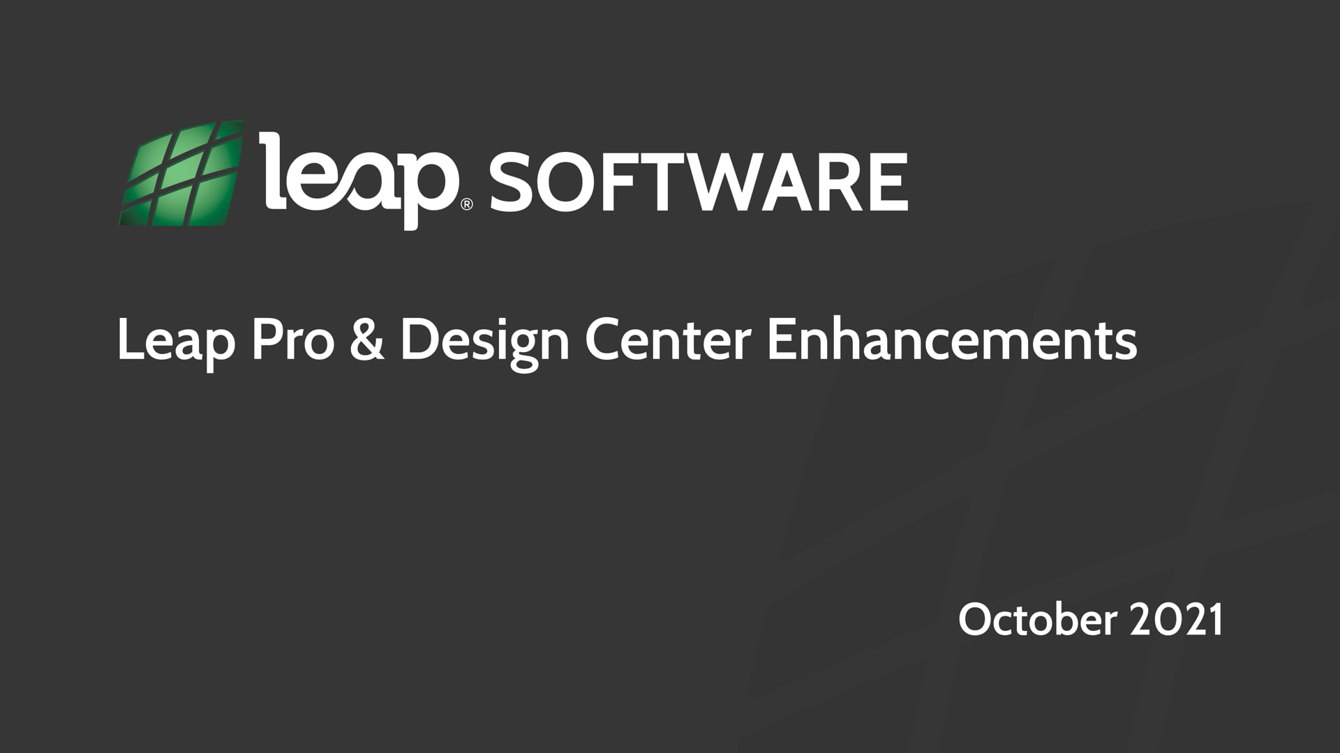 Leap Software Updates | October 2021