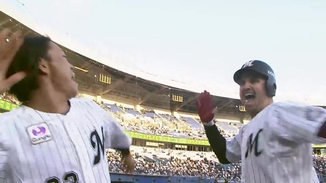 【8回裏】マリーンズ・レアード レフトスタンドへ飛び込む28号のソロホームランを放つ!! 2021年10月24日 千葉ロッテマリーンズ 対 北海道日本ハムファイターズ
