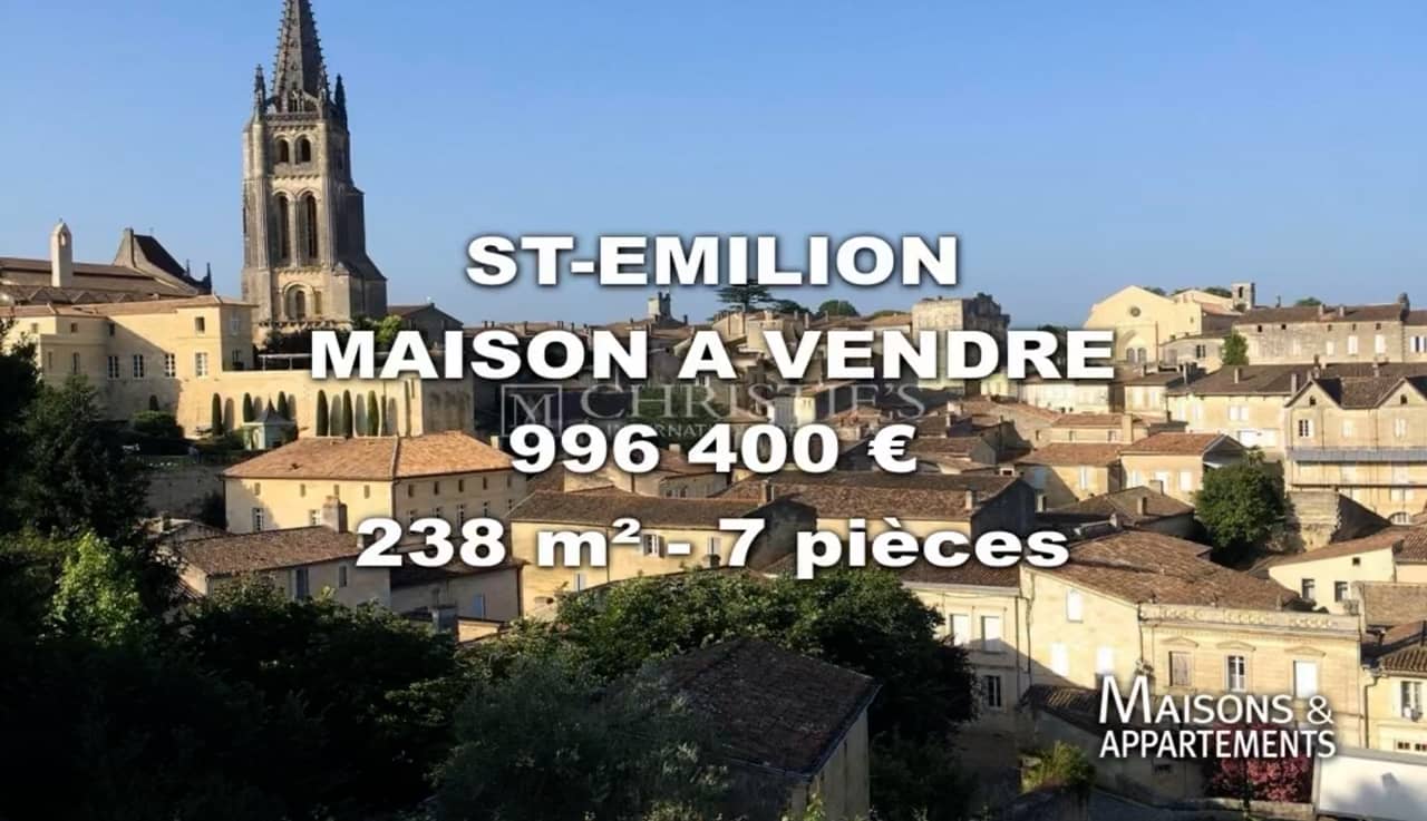 SAINTÉMILION MAISON A VENDRE 996 400 € 238 m² 7 pièce(s) on Vimeo