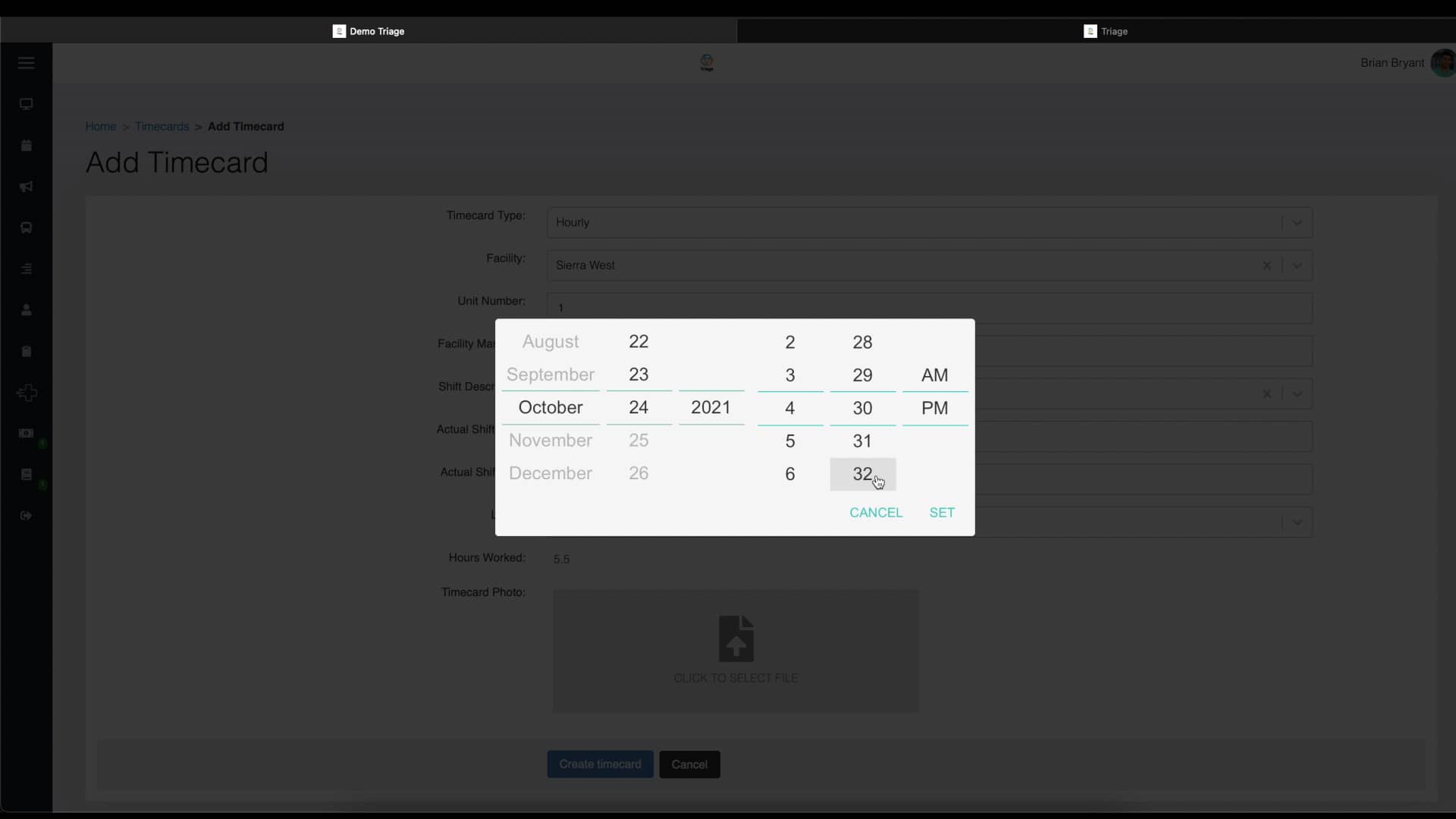 Triage Timecard Submission  Walkthrough on Vimeo