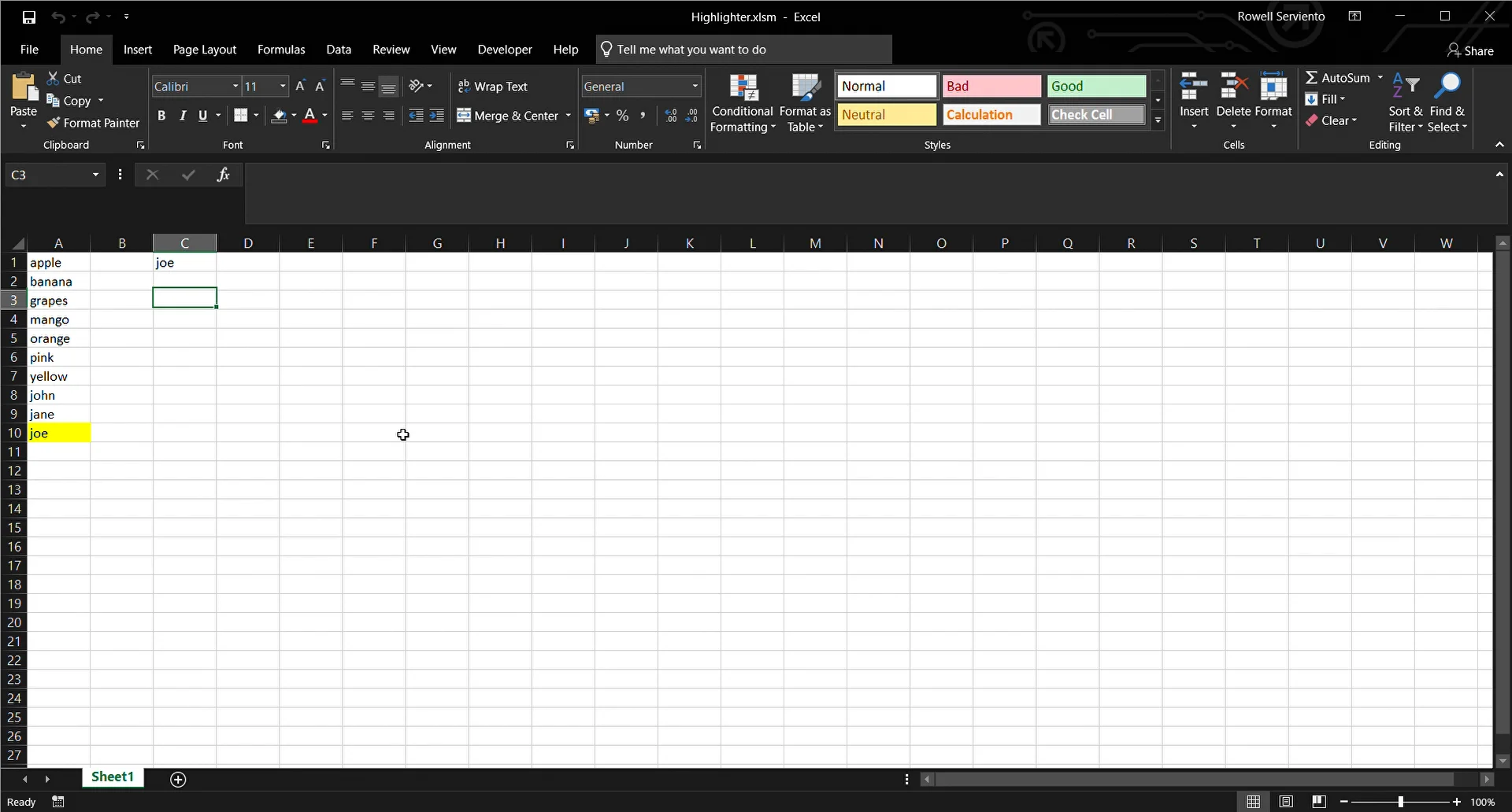 Highlighter.xlsm Excel 20211026 021041.mp4 on Vimeo