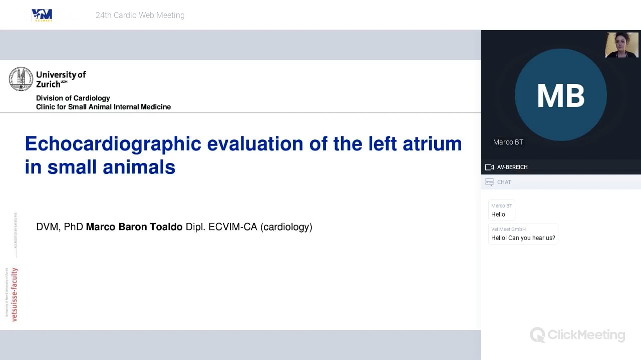 Echocardiographic evaluation of the left atrium in small animals