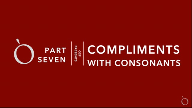 Video Seven - Consonants