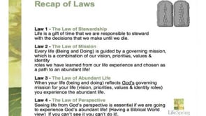 OMEGA Course - Session Four - The Seven Values of Abundant Living