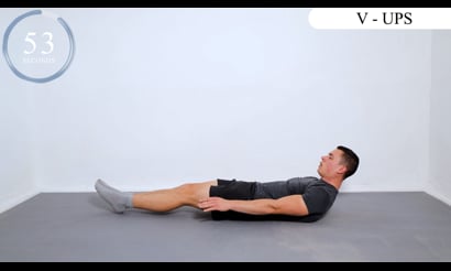 V-Ups, Leg Circles, Windshield Wipers, Side Plank, Hollow Body Hold