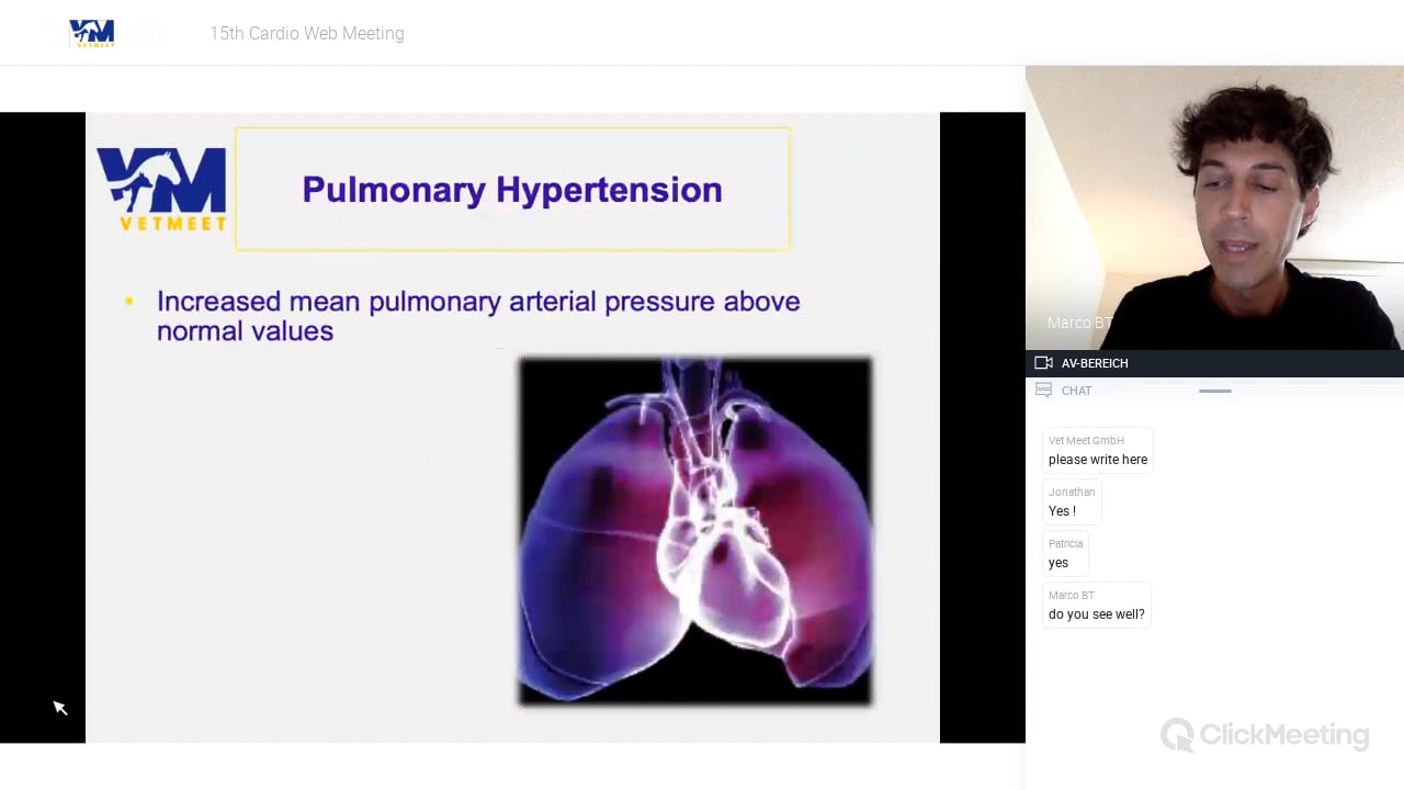 Pulmonary hypertension seen by the cardiologist.