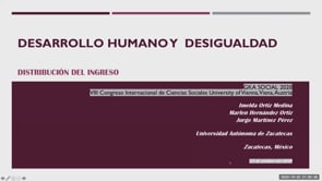 Desarrollo humano y desigualdad: distribución del ingreso