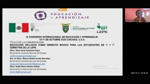Educación inclusiva como derecho básico para las estudiantes de 1° y 7° semestre de la LEPE