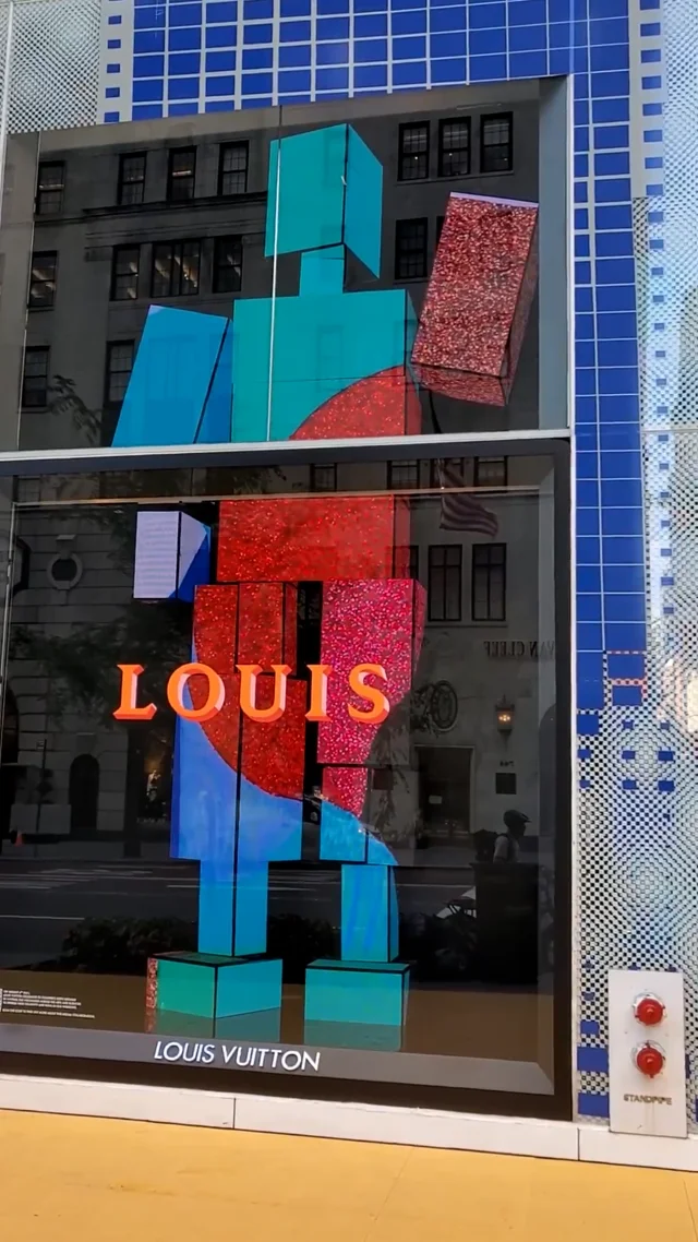 Louis Vuitton Window Display with LED Lights in Display Editorial
