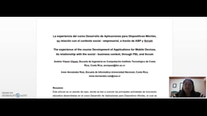 La experiencia del curso Desarrollo de Aplicaciones para Dispositivos Móviles, su relación con el contexto social - empresarial, a través de ABP y Scrum