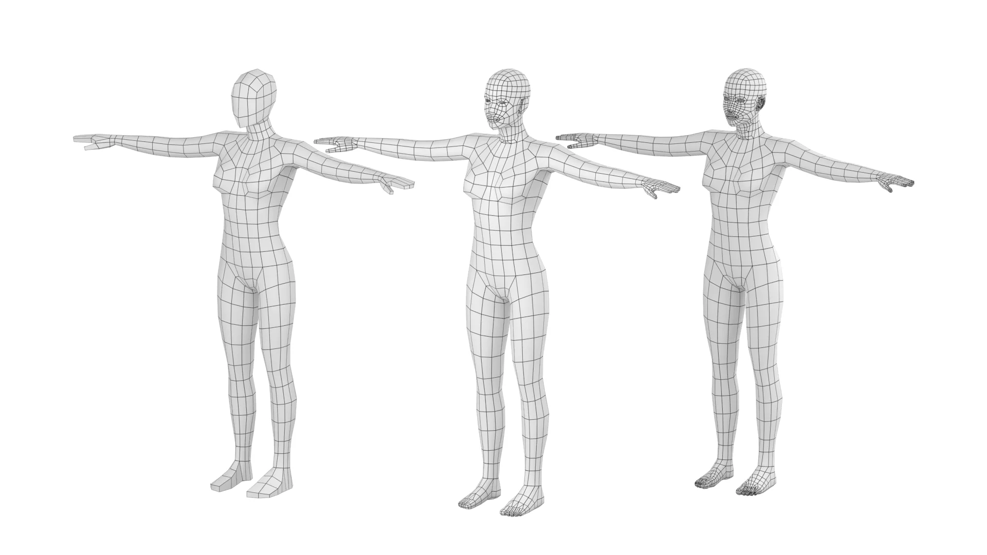 Male Low Poly Base Mesh in T-Pose