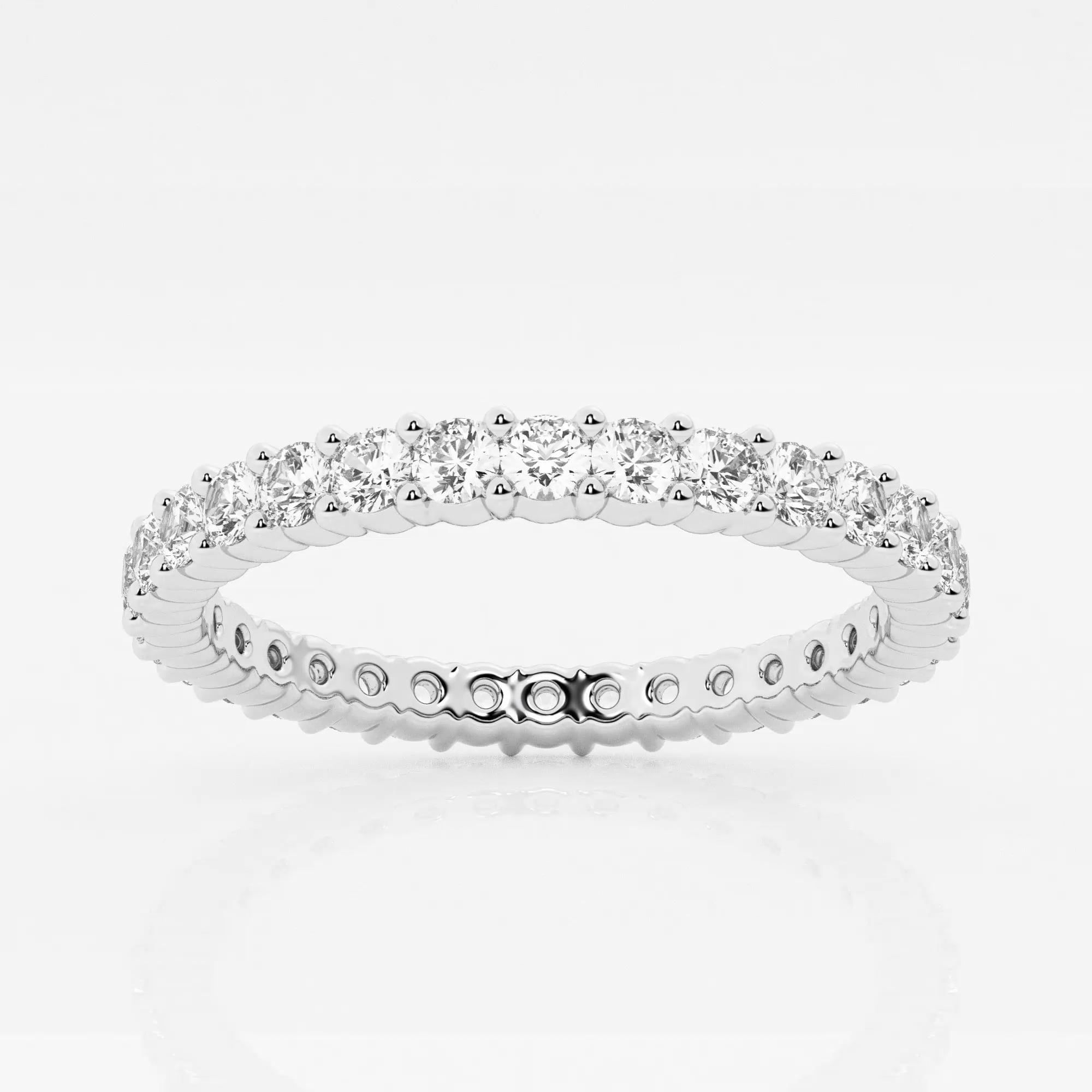 2 CTW Marquise and Round Lab Grown Diamond Floating Eternity Band - 3mm Width FG, VS2+ - Size 7.00