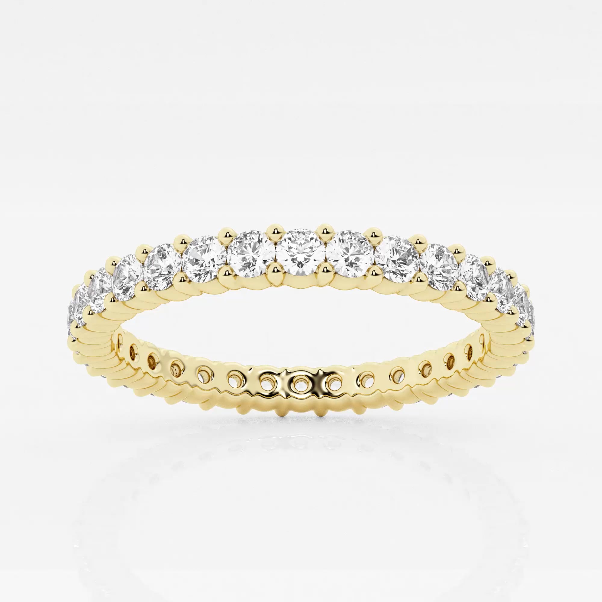 product video for 1 ctw Shared Prong Round Lab Grown Diamond Eternity Band - 1.9mm Width