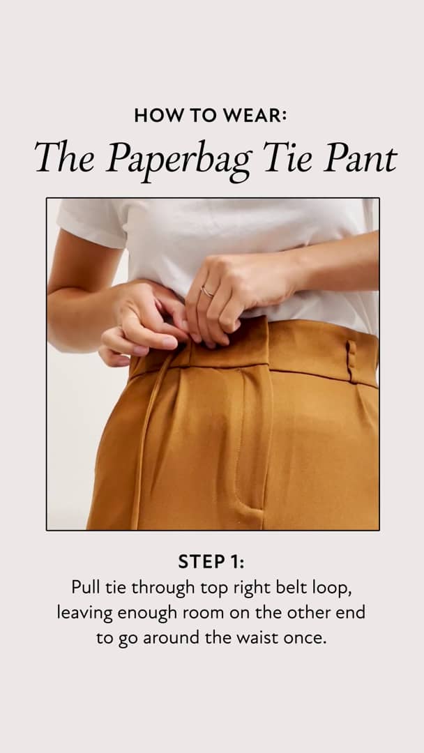 How to Tie the Belt on The Paperbag Tie Pant on Vimeo