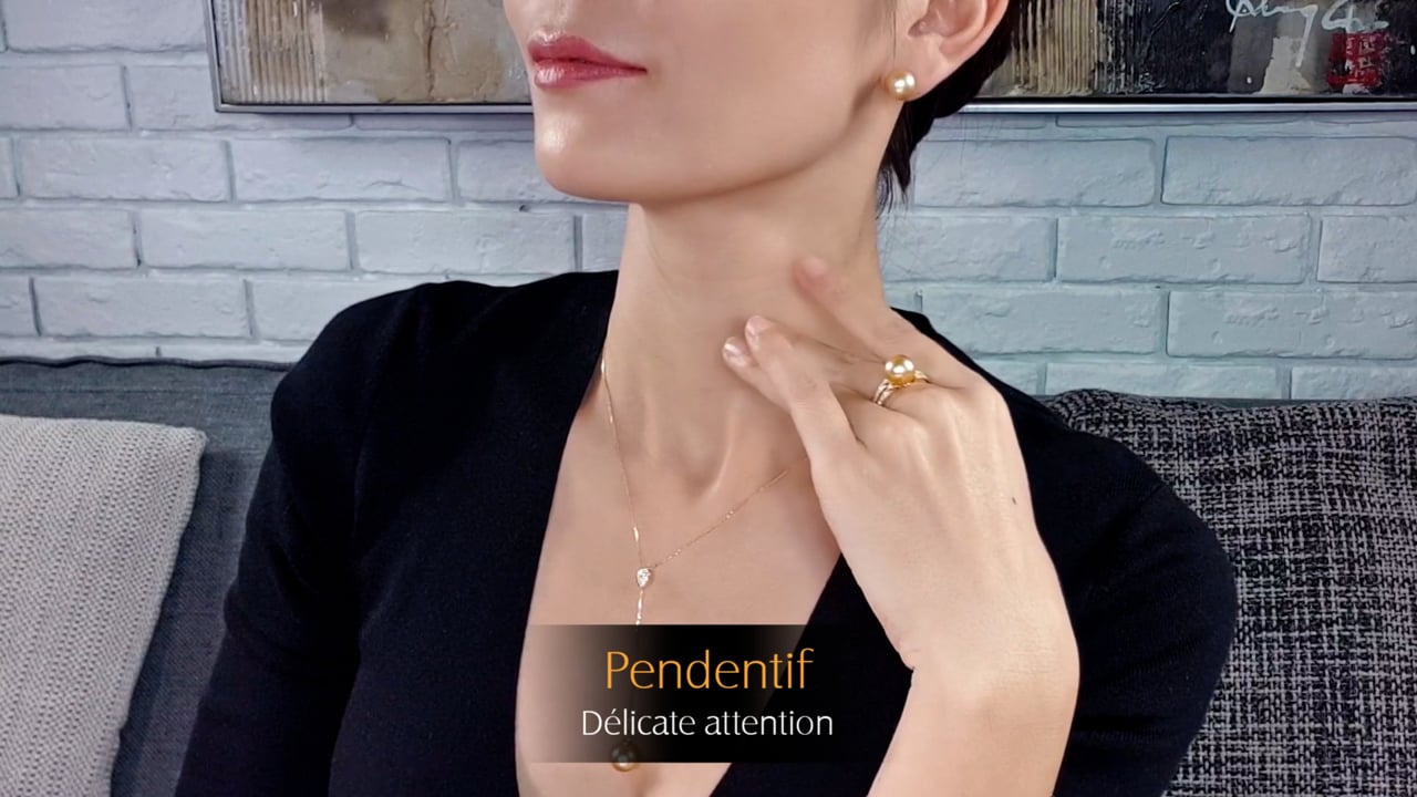 Parure Perle dei Mari del Sud - Ciondolo, Anello & Orecchini 10,11mm, GEMME | Gemperles