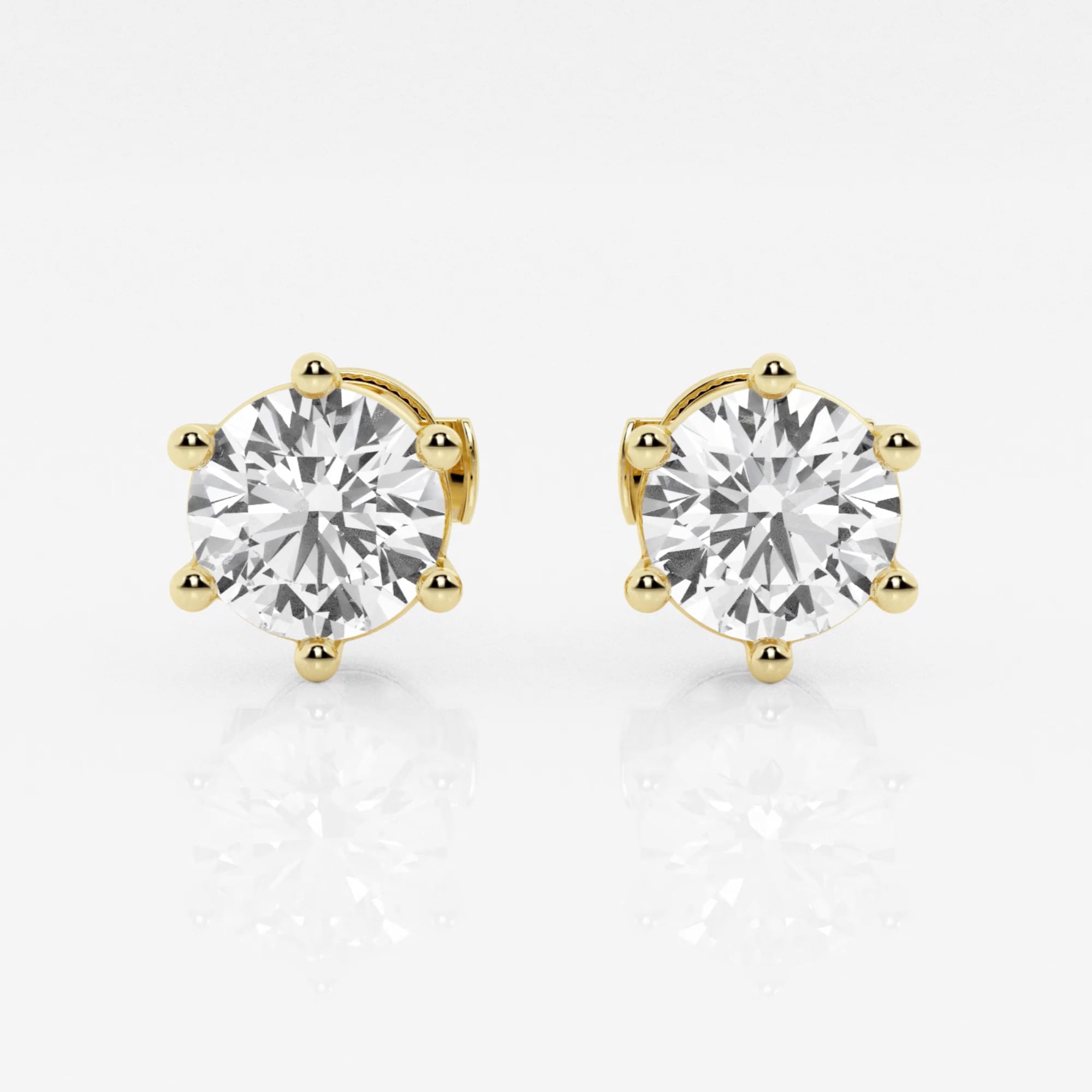 product video for 2 ctw Round Colorless Lab Grown Diamond Six Prong Stud Earrings