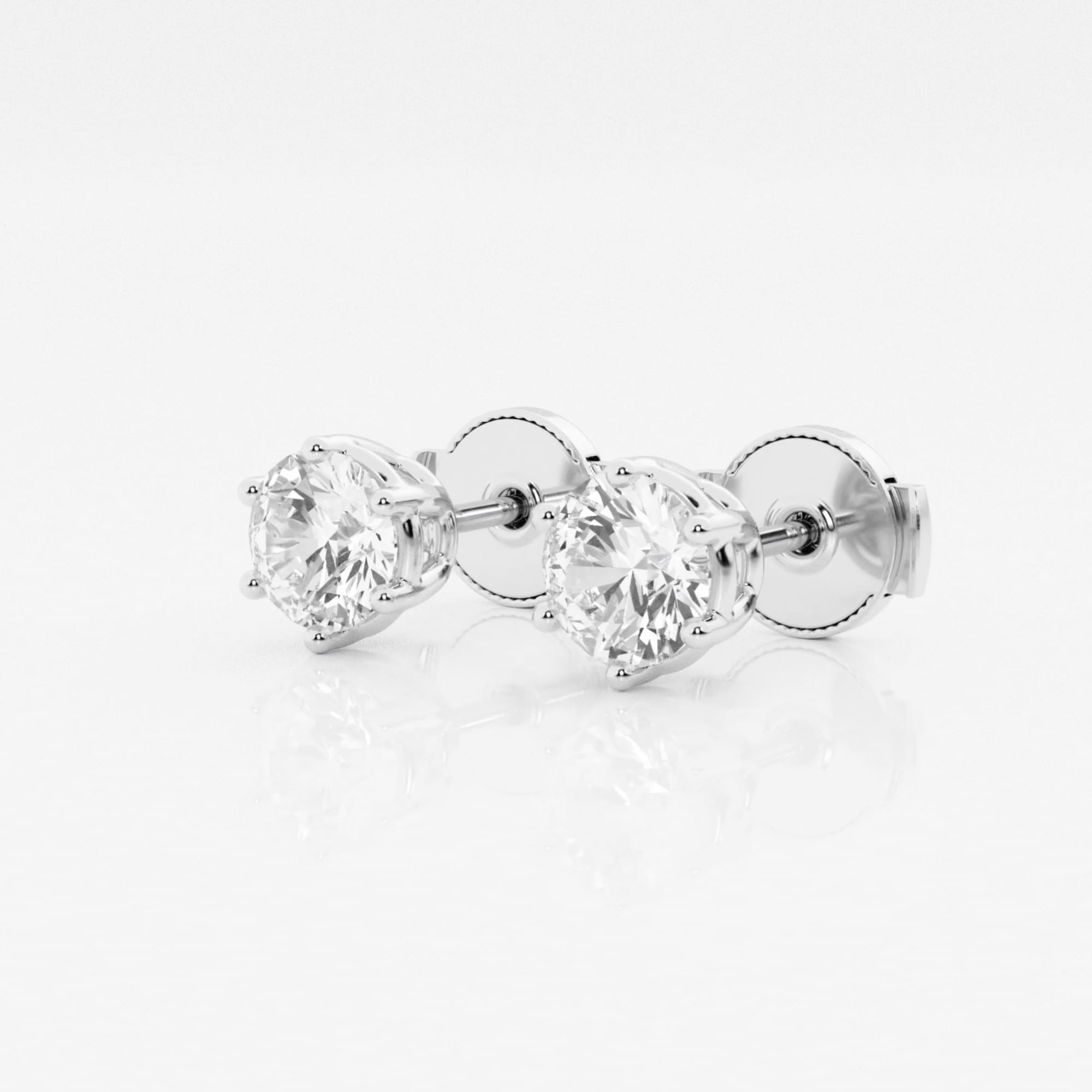 product video for 1 ctw Round Colorless Lab Grown Diamond Six Prong Stud Earrings