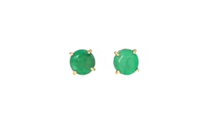 50 ct. t.w. Round Emerald Stud Earrings in 14kt Yellow Gold