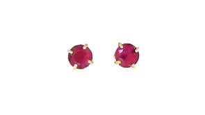 60 ct. t.w. Round Ruby Earrings in 14kt Yellow Gold