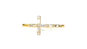 16 ct. t.w. Diamond Cross Ring in 14kt Yellow Gold