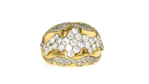 1.25 ct. t.w. Diamond Swirl Dome Ring in 14kt Yellow Gold