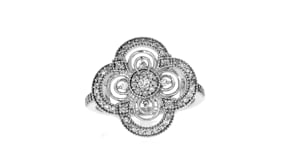 42 ct. t.w. Diamond Floral Cluster Ring in Sterling Silver