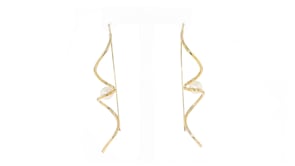 6.5-7mm Cultured Pearl and 14kt Yellow Gold Spiral Drop Earrings