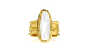 Cultured Baroque Pearl Ring in 18kt Gold Over Sterling