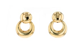 Italian 18kt Yellow Gold Doorknocker Earrings